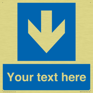 Custom Directional signage blue down arrow 